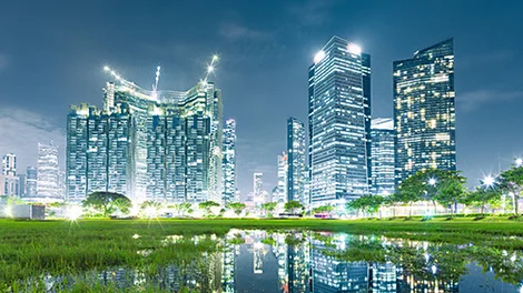 Vista de ciudad de noche