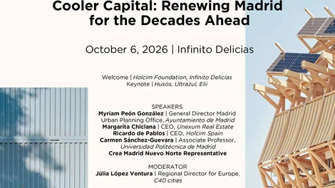 Cartel presentación Holcim Foundation citymakers live Madrid en Infinito Delicias