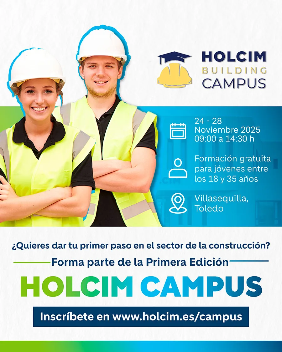 Cartel del primer Holcim Building Campus