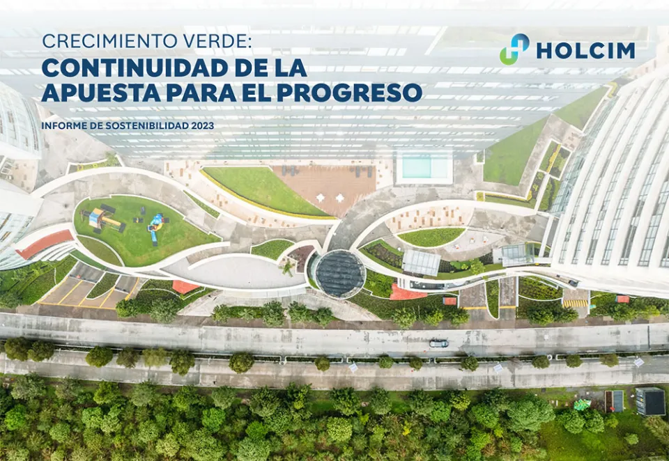 Portada de informe de sostenibilidad 2023 Holcim