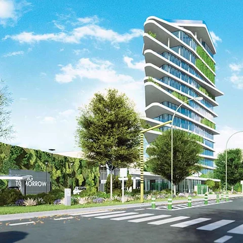 Modelo de ciudad resiliente que integra soluciones y diseño urbano para una gestión sostenible del agua.